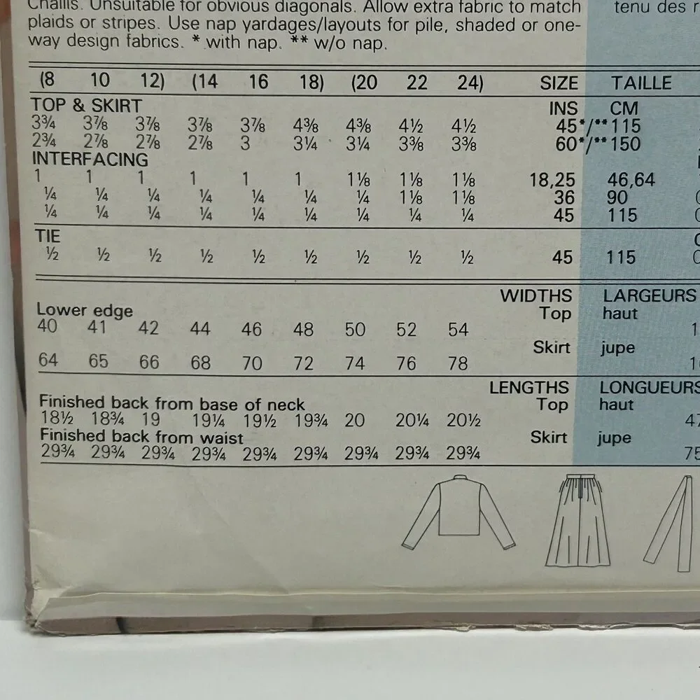 NEW Vintage 1986 See & Sew Sewing Pattern #5540 Misses Womens Shirt Skirt 8-12